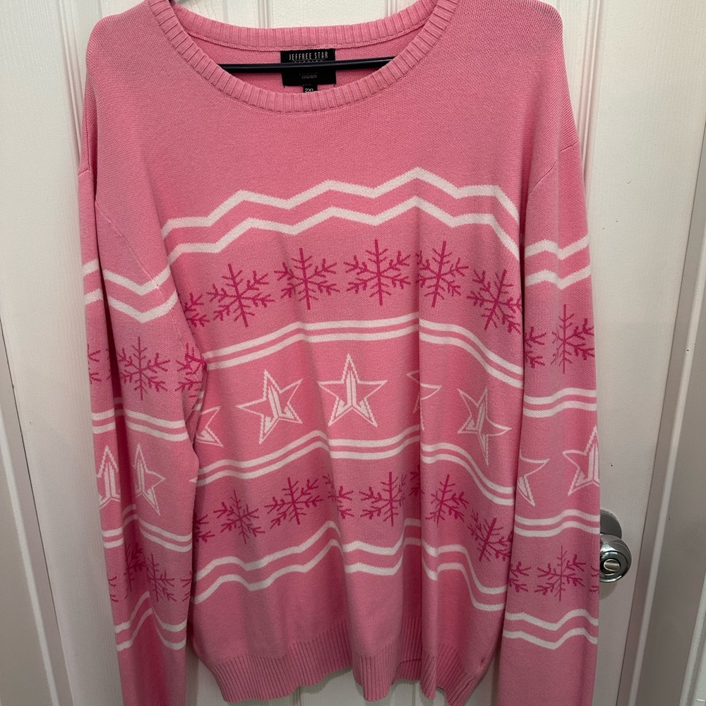 Jeffree Star Pink Snowflake Sweater